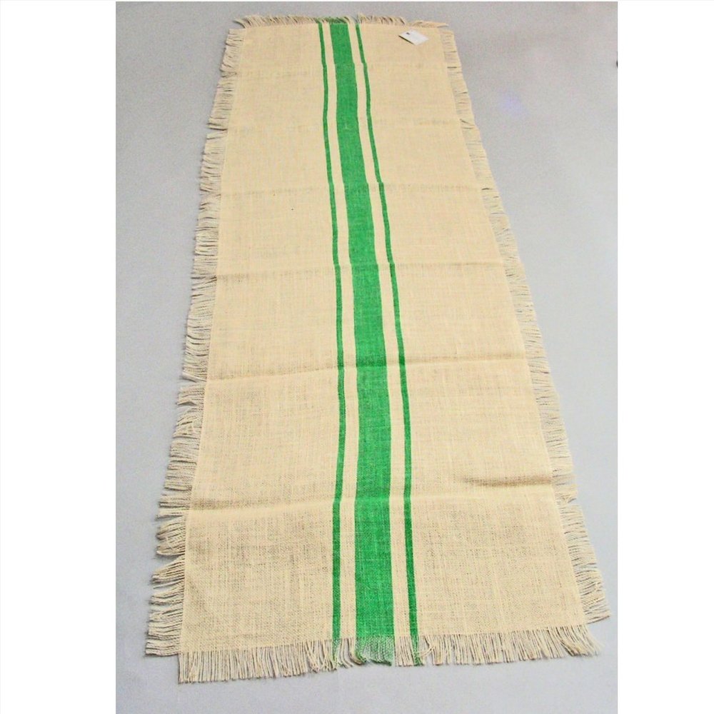 NWT Table Runner Jute & Sea Green